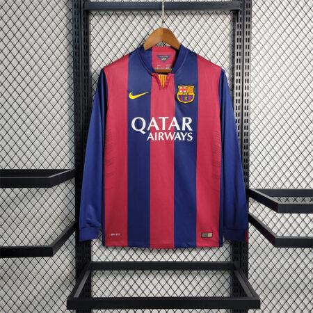 Barcelona home 2014-15 long sleeves retro jersey